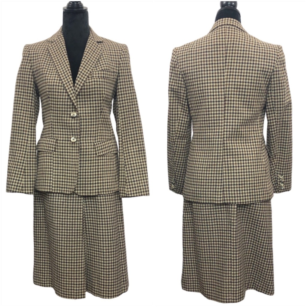 Vintage 70s Evan Picone Wool Tweed Skirt Suit